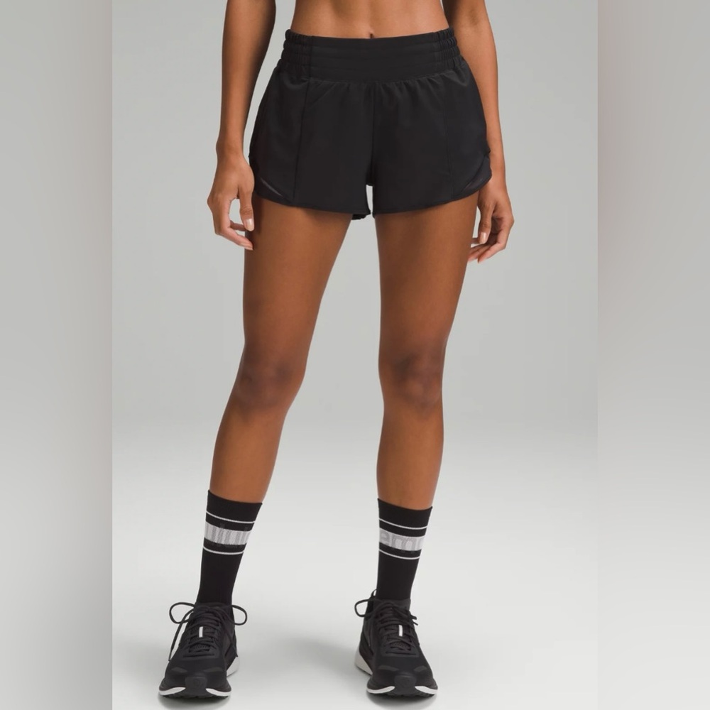 Lululemon Hottie Hot Lined Shorts 4” High Rise Black Athletic Exercise Workout 2